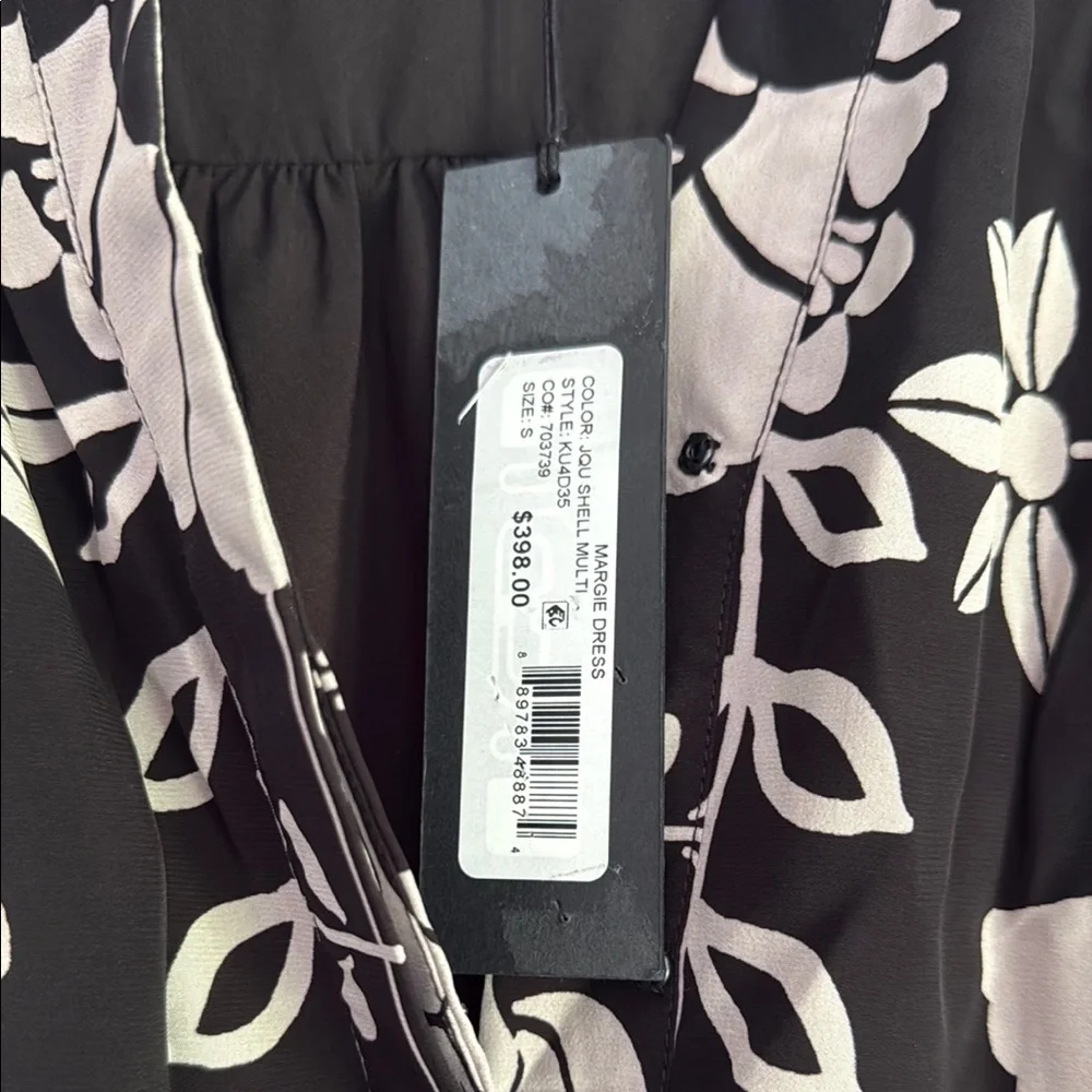 Kobi Halperin Black and Cream Floral Long Sleeve Dress - Picture 3 of 3